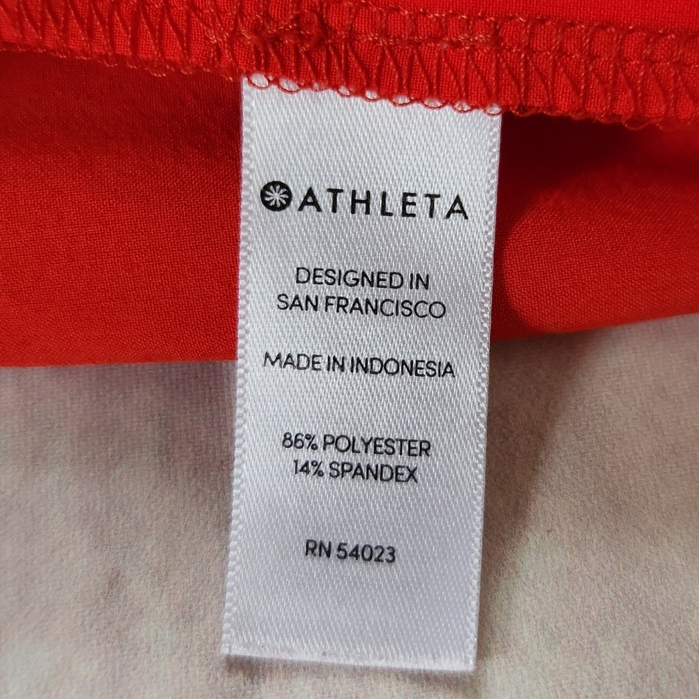 Athleta "Baja Short" Laser Cut Perforated Hibuscus Red Athletic | Women's Size 2 - Picture 6 of 9